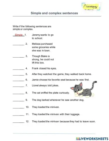 Simple and Complex Sentences