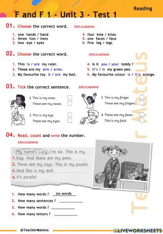 FF 1 - Unit 03 - TEST 1 - Reading