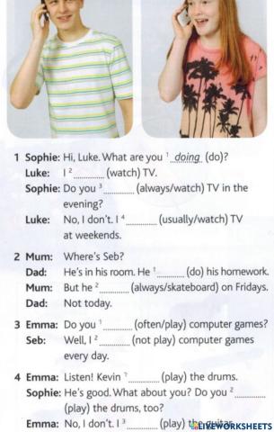 Communication: Present simple vs. Present continuous