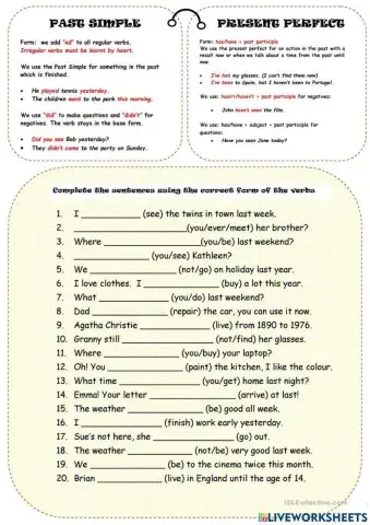Past simple vs present perfect
