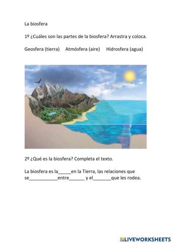 Las partes de la biosfera