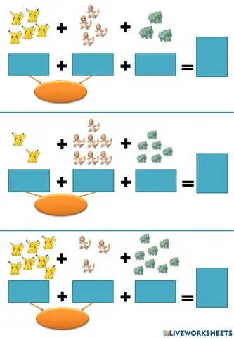 Sumas de 3 números de 1 cifra