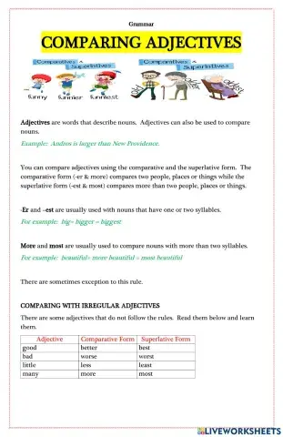 Comparing Adjectives Notes and Practice