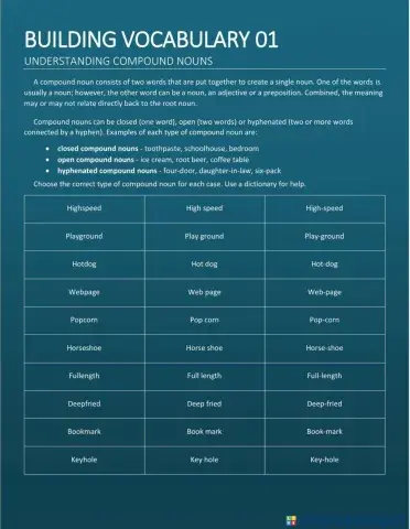 II. Choose the Compound Noun