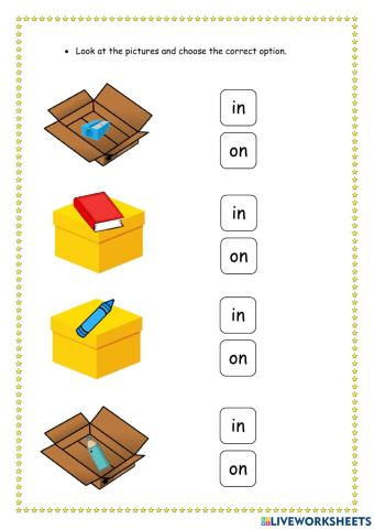 Prepositions in - on