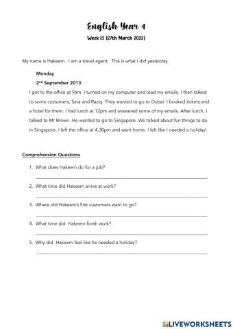 Reading Comprehension