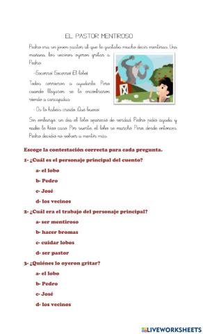 Audiolectura El pastor mentiroso