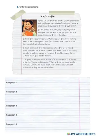 Writing: Personal profile