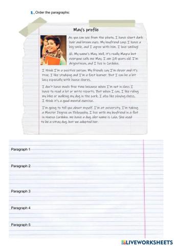 Writing: Personal profile