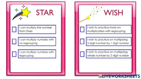 Star and wish multipy with regrouping