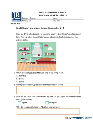 Unit assessment Science Grade 2