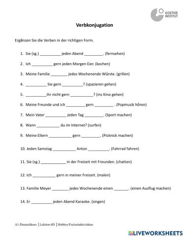 Lektion 6D Konjugation