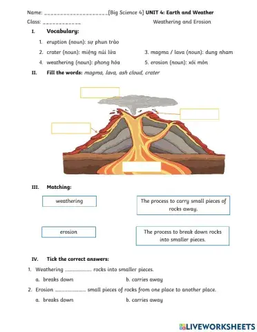 Big Science 4 Weathering and Erosion
