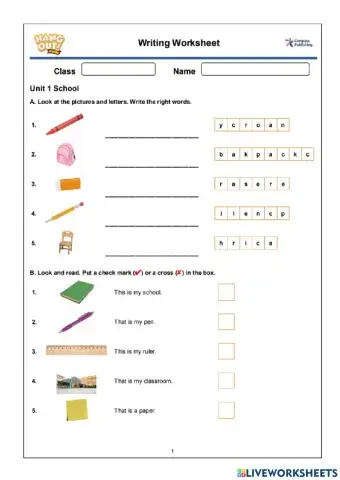 Hang out starter unit 1 school