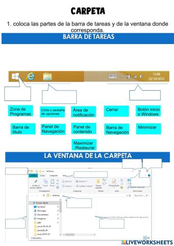 Partes de la ventana y barra de tareas