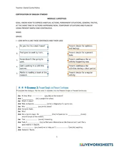Present simple v-s present continuous