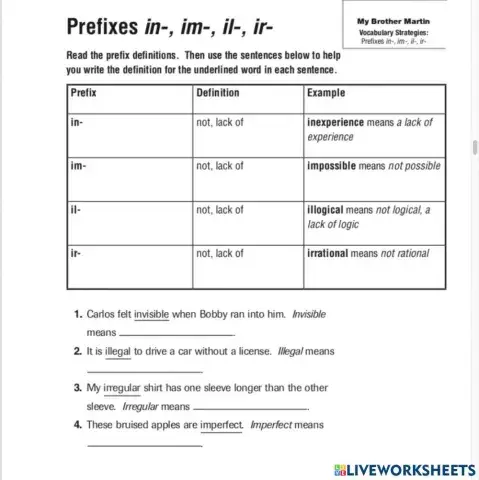 Prefixes