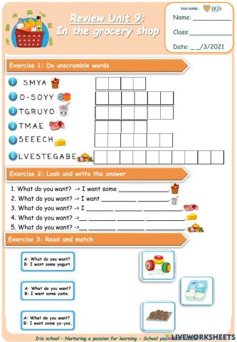 Tiếng Anh 2-Review Unit 9