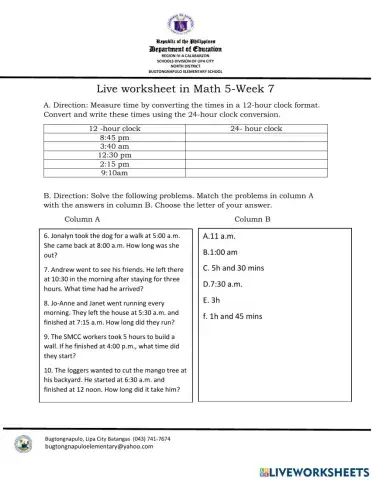 Converting Time and problem solving about time