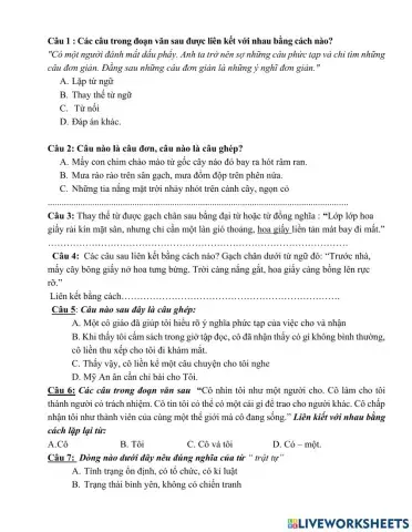 Luyện TV giữa kì2