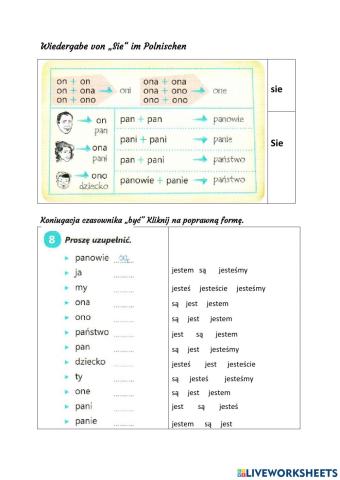 -Sie- und -sie- + Koniugacja -być-