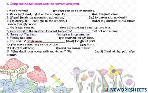 Future: will, going to, present simple & continuous