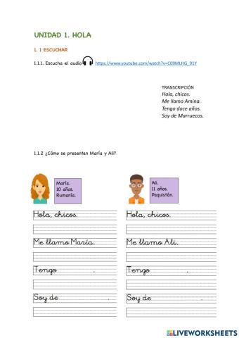 Escuchar. Hola