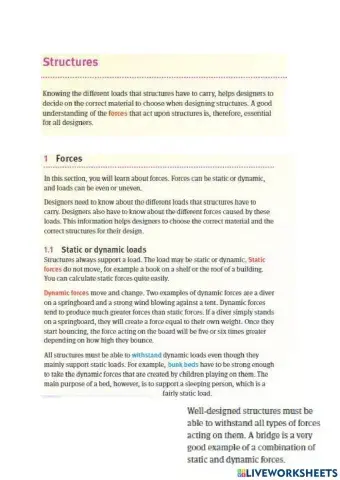 Structures Static and Dynamic Forces