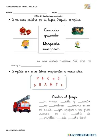 Ficha Lengua 41-1EP-Mayúsculas y minúsculas