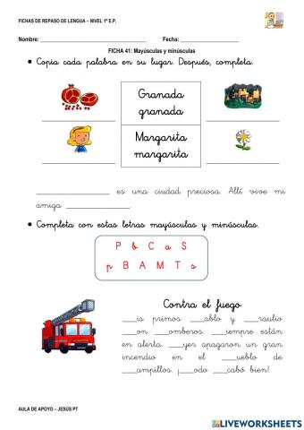 Ficha Lengua 41-1EP-Mayúsculas y minúsculas