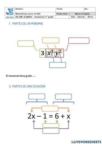1MAT Ficha 1M - Álgebra