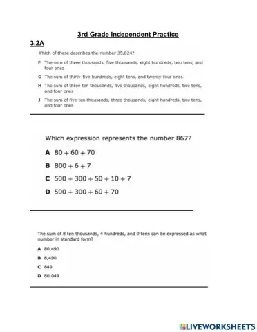 Numbers Up to 100 000