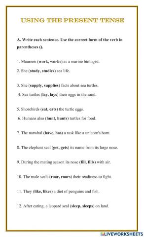 Using the present tense- part 1