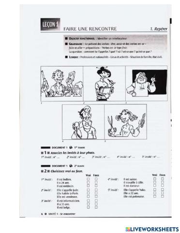 Comprehension Orale 1 - Unité 1 - Lecon 1