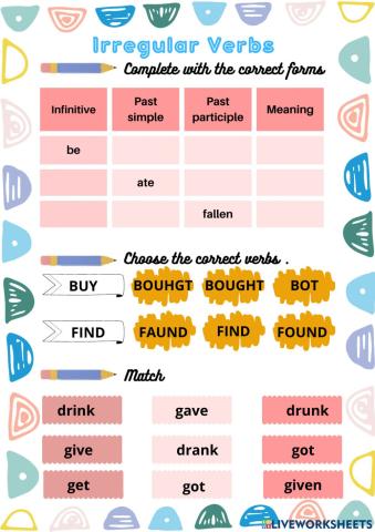Irregular verbs