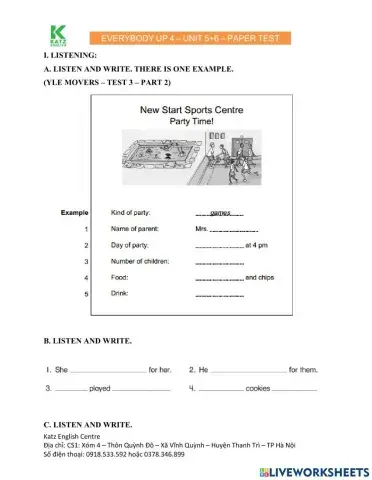 Everybody Up 4 Test Unit 5 + 6