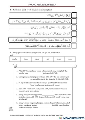 Pel 2:surah al-kahfi, ayat 101-110