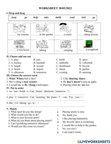 Unit 9: Holiday plans 30032022