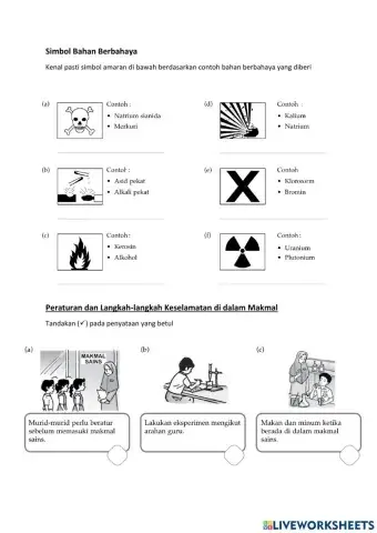 Simbol amaran dan peraturan makmal