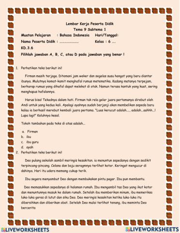 PS 2 Bahasa Indonesia Tema I