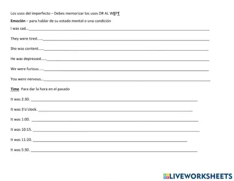 El imperfecto - Time and Emotions