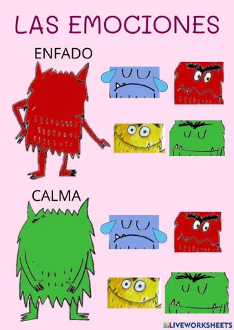 Monstruo de colores sobre emociones