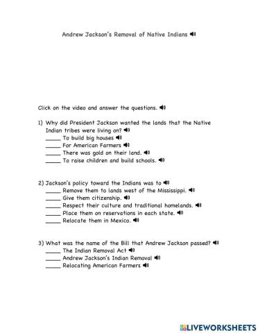 Andrew Jackson's Removal of Native Indians