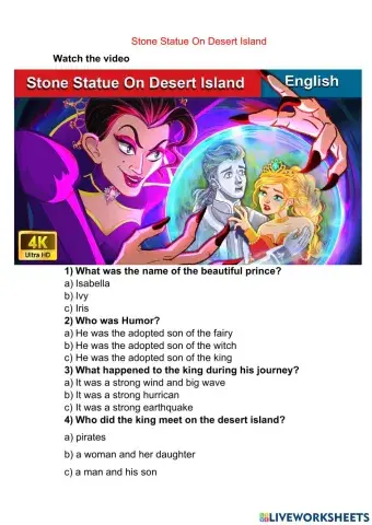 Stone statue on desert island