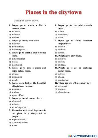 Places in the city-town