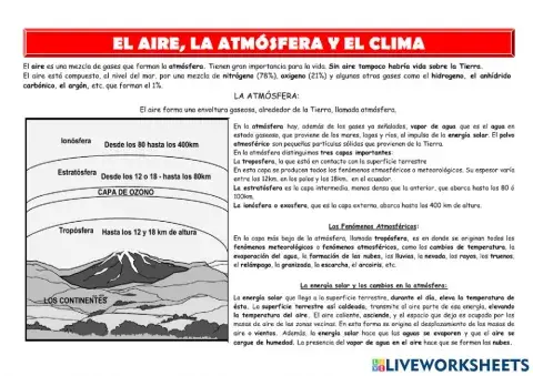 El aire, el tiempo y el clima