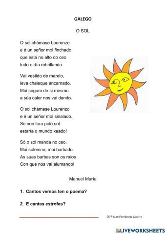 Lectura 9: O Sol