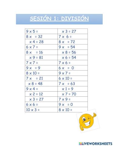 Sesión 1 división