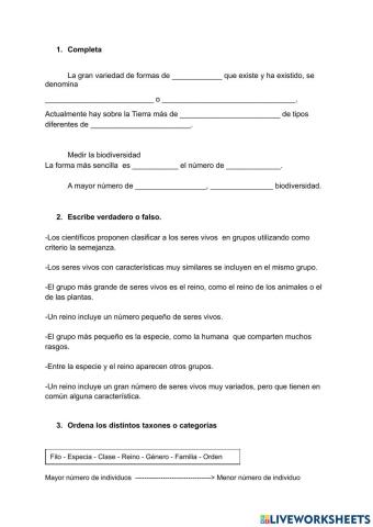 Diversidad de seres vivos