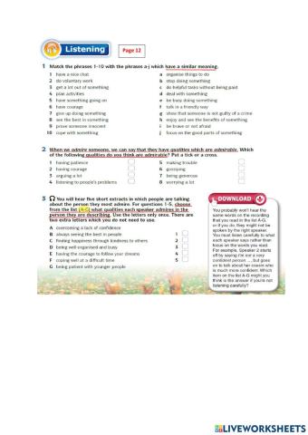 Listening Unit 1 page 12